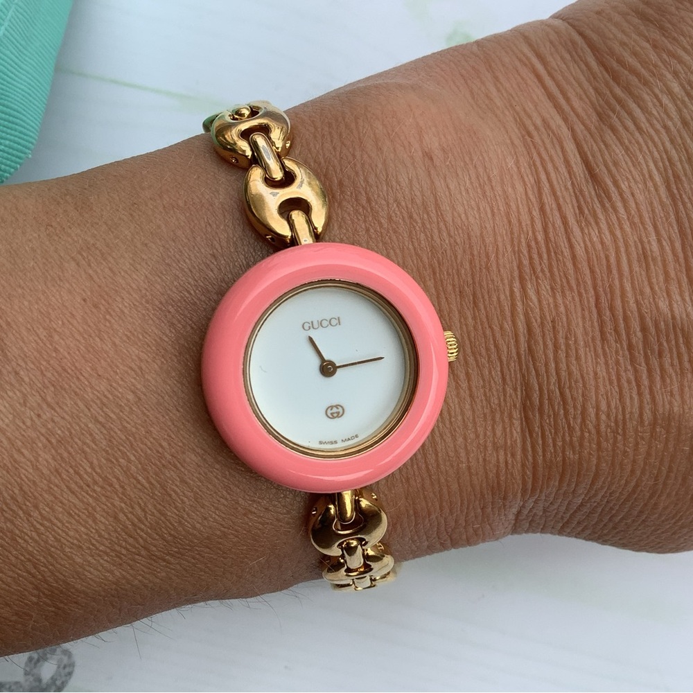 Dressy GUCCI Chain Bracelet Watch with colorful bezels🌺🌼🌸 - Picture 3 of 10